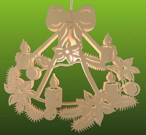 Fensterbild Adventskranz beleuchtet