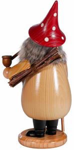 R�uchermann Wurzelzwerg Holzsammler natur Hut rot