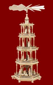 Pyramide 4-st�ckig mit Christi Geburt natur