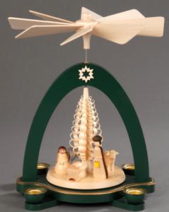 Tischpyramide gr�n Christi Geburt