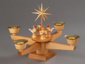 Adventsleuchter natur, 4 stehende Engel