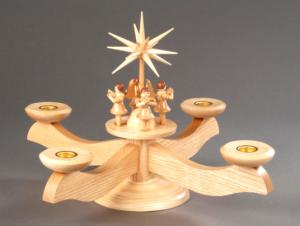 Adventsleuchter gro� natur mit 4 stehenden Engeln