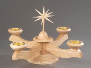 Adventsleuchter gro� natur ohne Engel f�r Teelichter