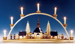 Schwibbogen Seiffener Kirche komplett innenbeleuchtet gro�