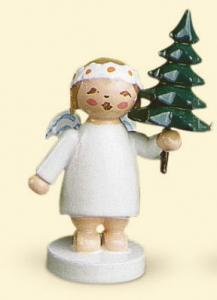 Margeritenengel stehend mit Tannenbaum