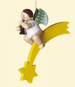 Gr�nhainichener Christbaumengel mit Klarinette auf Komet
