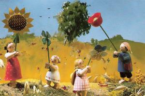 Wendt & K�hn  Blumenkinder Sommer-M�dchen mit Sonnenblume