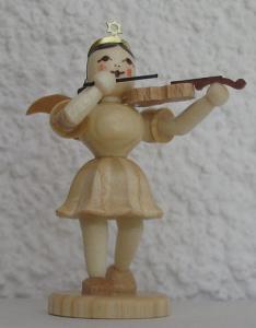 Blank Faltenrockengel Violine Naturholz