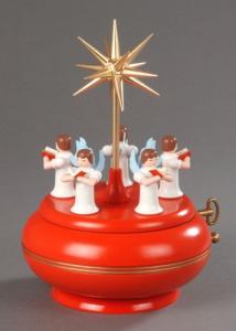 Seiffener Spieldose 5 Engel mit Stern