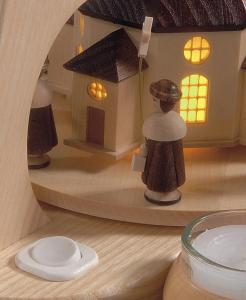 Bogenpyramide gro�, Seiffener Kirche einst�ckig LED