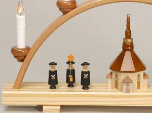 Schwibbogen Seiffener Kirche und Kurrende klein