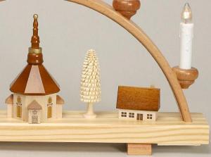 Schwibbogen Seiffener Kirche und Kurrende klein