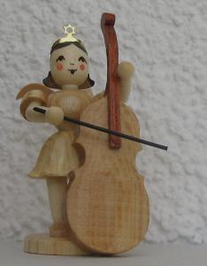 Blank Faltenrockengel Violoncello Naturholz