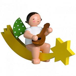 Gr�nhainichener Engel mit Mandoline auf Schweif, gro� NEU 2012