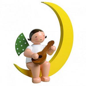 Gr�nhainichener Engel mit Mandoline im Mond, gro� NEU 2012