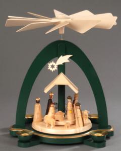 Tischpyramide gr�n Christi Geburt