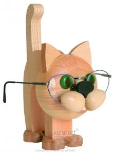 Lustiger Brillenhalter Katze schwarz oder natur