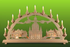 3D Doppelschwibbogen Dresdner Frauenkirche mit Kutsche, gross