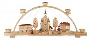 Schwibbogen Frauenkirche Dresden mit Coselpalais für Wachskerzen