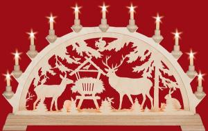 Schwibbogen Wildfütterung  mit Vorbeleuchtung