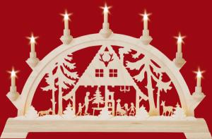 Schwibbogen Waldhaus mit Vorbeleuchtung Original Taulin