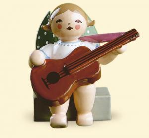 Grünhainichener Engel® mit Gitarre, sitzend