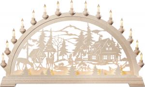 Schwibbogen Forsthaus 84 cm mit Vorbeleuchtung Original Taulin