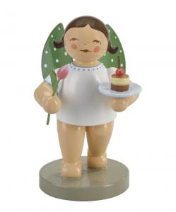Engel mit Törtchen und Tulpe