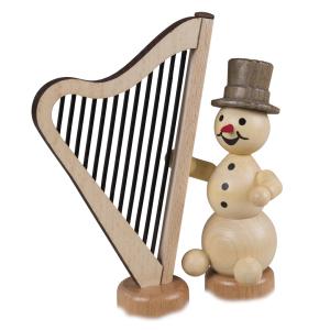 Schneemannmusikant mit Harfe