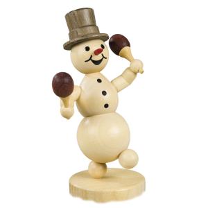 Schneemannmusikant mit Rumbakugeln