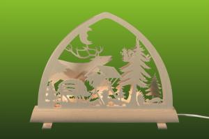 Leuchter doppelt, Waldmotiv LED