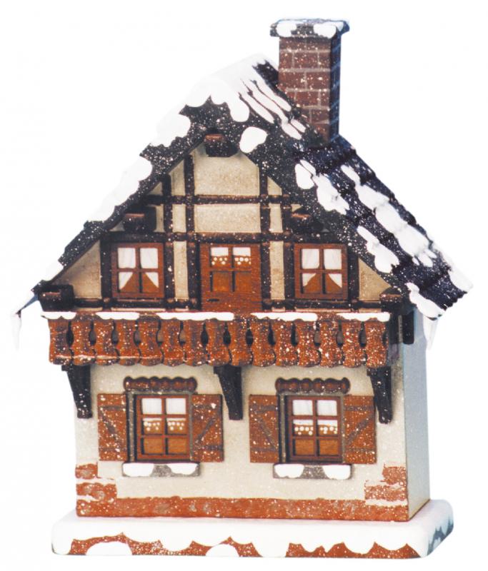 Winterkinder Winterhaus Balkon, elektrisch beleuchtet
