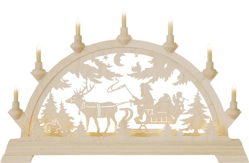 Schwibbogen Nikolaus mit Schlitten Original Taulin