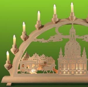 3D Doppelschwibbogen Dresdner Frauenkirche mit Kutsche, gross