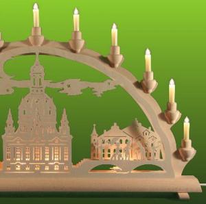 3D Doppelschwibbogen Dresdner Frauenkirche mit Kutsche, gross