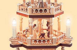 Pyramide Heilige Geschichte 4-st. natur elektrisch beleuchtet