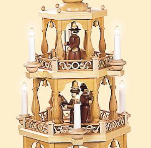 Pyramide Heilige Geschichte 4-stöckig natur elektrisch beleuchtet