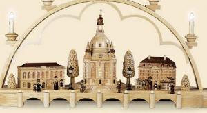 Schwibbogen Alt Dresden , komplett elektrisch beleuchtet 80 cm