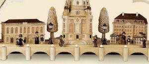 Schwibbogen Alt Dresden , komplett elektrisch beleuchtet 80 cm