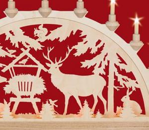 Schwibbogen Wildfütterung  mit Vorbeleuchtung