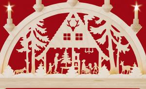 Schwibbogen Waldhaus mit Vorbeleuchtung Original Taulin