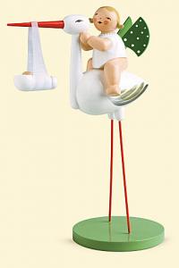 Storch mit Wickelkind, Junge