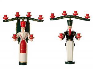 Lichterengel und Lichterbergmann mit Joch  39 cm