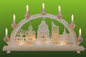 Doppel - Schwibbogen Motiv Leipziger, klein LED