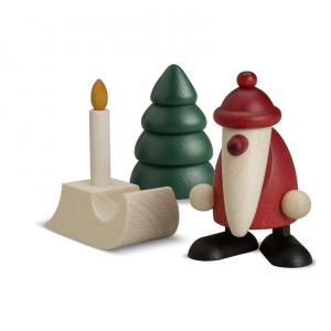 Miniaturset 2 - Weihnachtsmann mit Schlitten und Baum