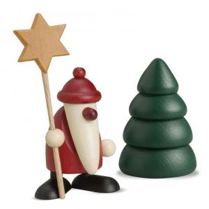 Miniaturset 5 - Weihnachtsmann mit Stern und Baum