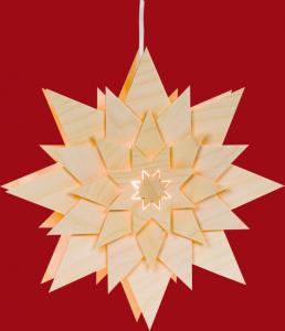 Fensterbild Motiv Stern - Blume, beleuchtet
