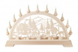 Schwibbogen Forsthaus mit Vorbeleuchtung, Original Taulin