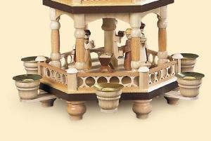 Pyramide  Heilige Geschichte 2-stöckig natur, elektrisch beleuchtet