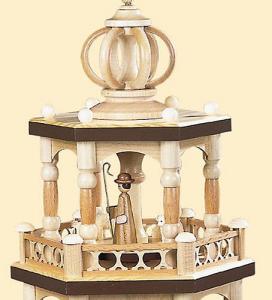 Pyramide  Heilige Geschichte 2-stöckig natur, elektrisch beleuchtet